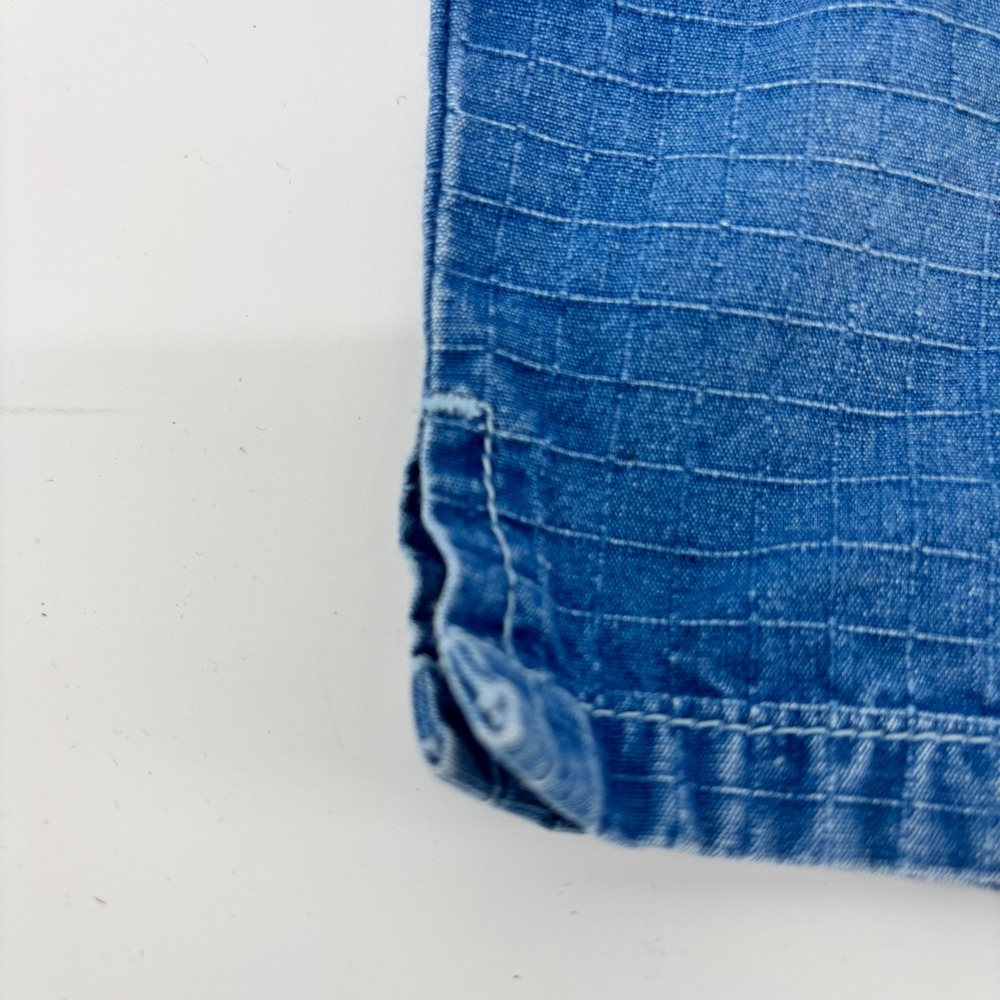 Birba Revello Italy Vintage Kids Whale Embroidered Grid Blue Cotton Pants 18in - Picture 3 of 7